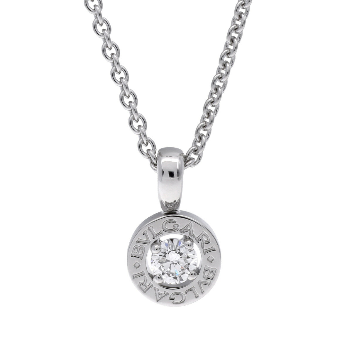 【～7/26 最大5万円クーポン】ブルガリ BVLGARI ブルガリブルガリ ネックレス 1Pダイヤ K18ホワイトゴールド WG ダイヤモンド レディース ネックレス ブルガリ 【ローン48回払い無金利】【中古】｜ウォッチニアン ブランド品専門店