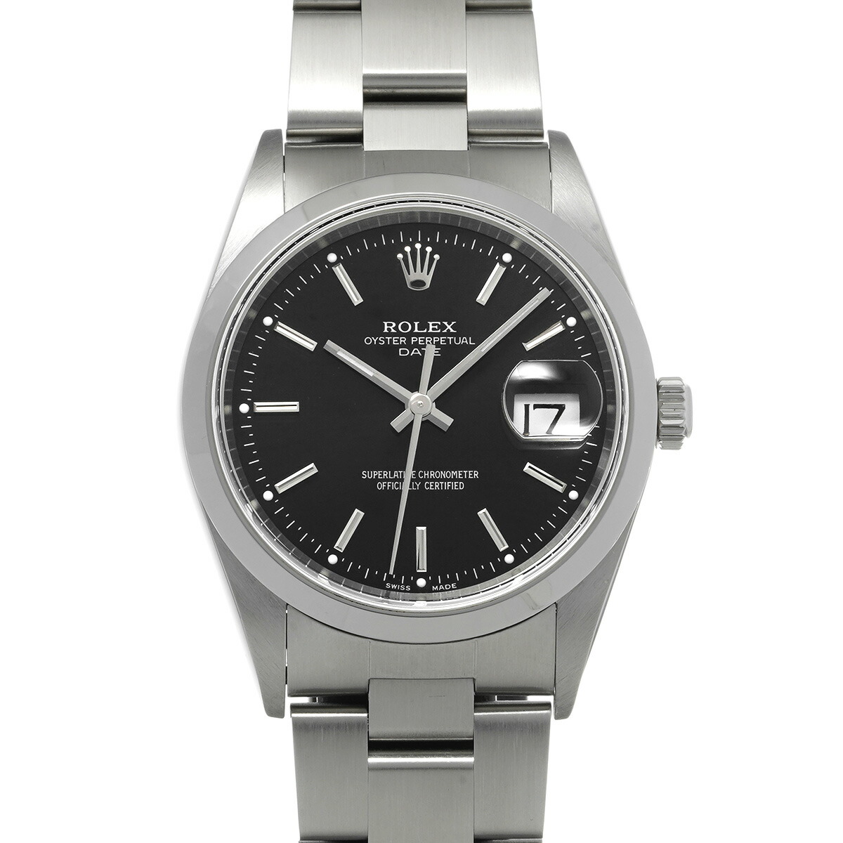 【~7/26 最大5万円クーポン】ロレックス ROLEX オイスターパーペチュアル デイト 15200 Y番(2002年頃製造) ブラック メンズ 腕時計 ロレックス 時計 高級腕時計 ブランド 【ローン48回払い無金利】【中古】|ウォッチニアン ブランド品専門店