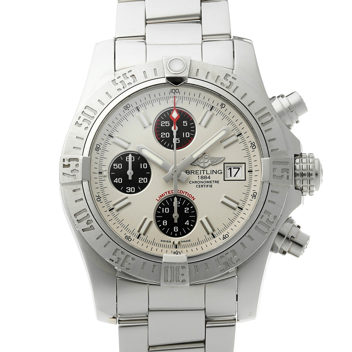 【～7/26 最大5万円クーポン】ブライトリング BREITLING アベンジャー II A133813K/G809 アイボリー/ブラック メンズ 腕時計 ブライトリング 時計 高級腕時計 ブランド 【ローン48回払い無金利】【中古】｜ウォッチニアン ブランド品専門店 230,900円