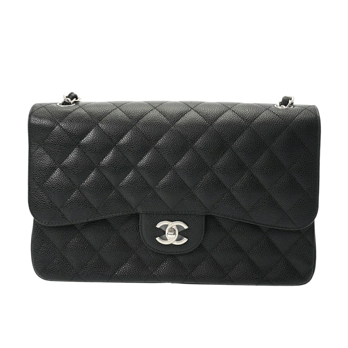【～7/26 最大5万円クーポン】シャネル CHANEL マトラッセ Wフラップ Wチェーンショルダー 30 ブラック A58600 キャビアスキン レディース ショルダーバッグ chanel シャネル バッグ バック ブランド 【ローン48回払い無金利】【中古】｜ウォッチニアン ブランド品専門店 407,200円