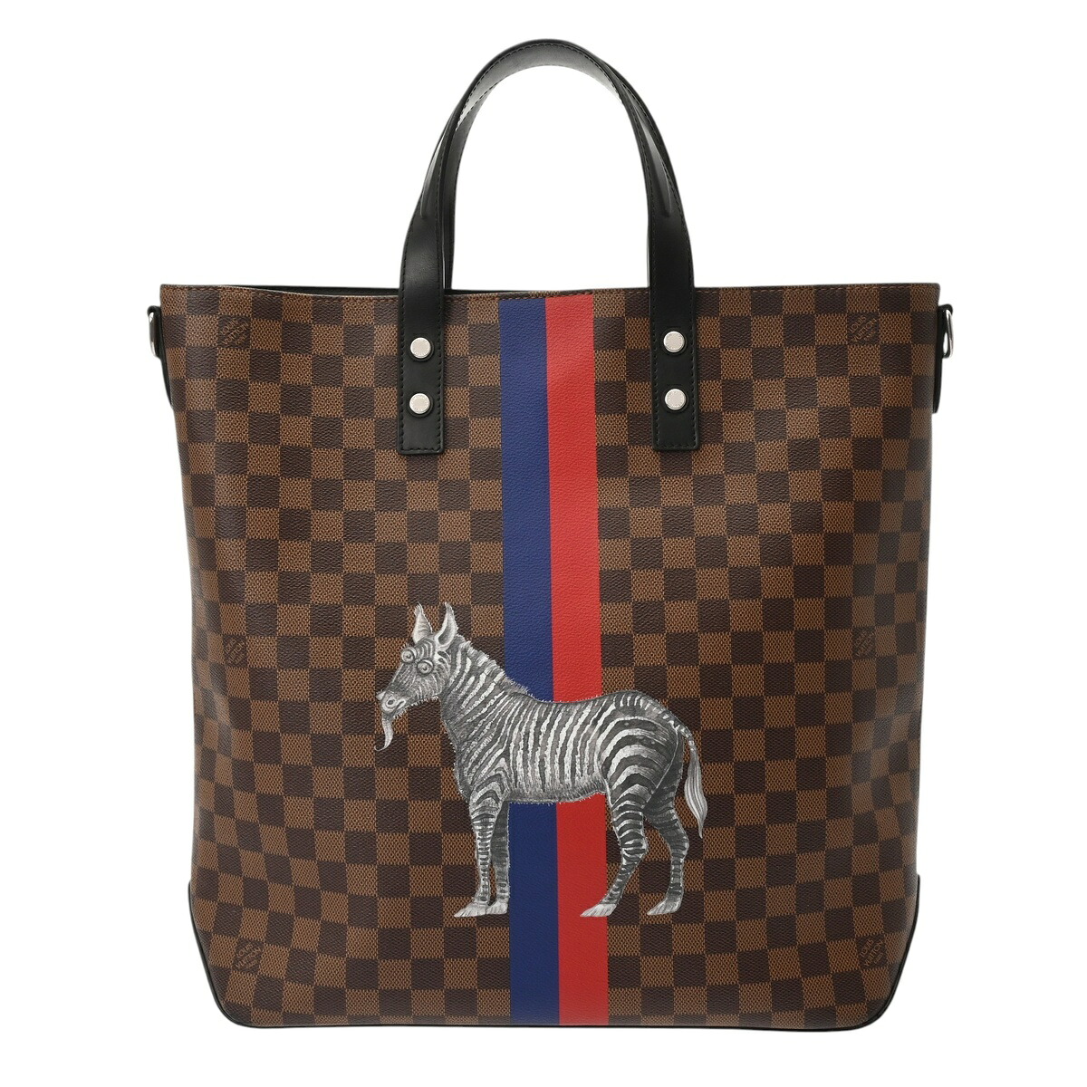 【～7/26 最大5万円クーポン】ルイ ヴィトン LOUIS VUITTON ダミエサバンナ アトラストート チャップマンブラザーズ ブラウン N42702 ダミエキャンバス ユニセックス トートバッグ ヴィトンバッグ バック ブランド 【ローン48回払い無金利】【中古】｜ウォッチニアン ブランド品専門店