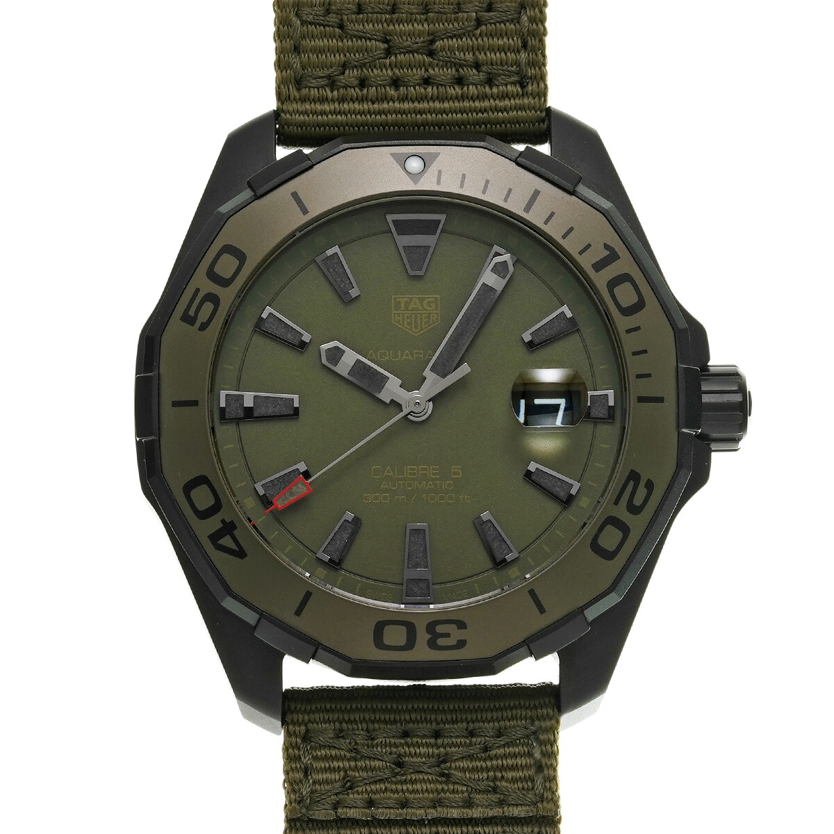 【～7/26 最大5万円クーポン】タグ ホイヤー TAG HEUER アクアレーサー キャリバー5 WAY208E.FC8222 カーキ メンズ 腕時計 タグ ホイヤー 時計 高級腕時計 ブランド 【ローン48回払い無金利】【中古】｜ウォッチニアン ブランド品専門店