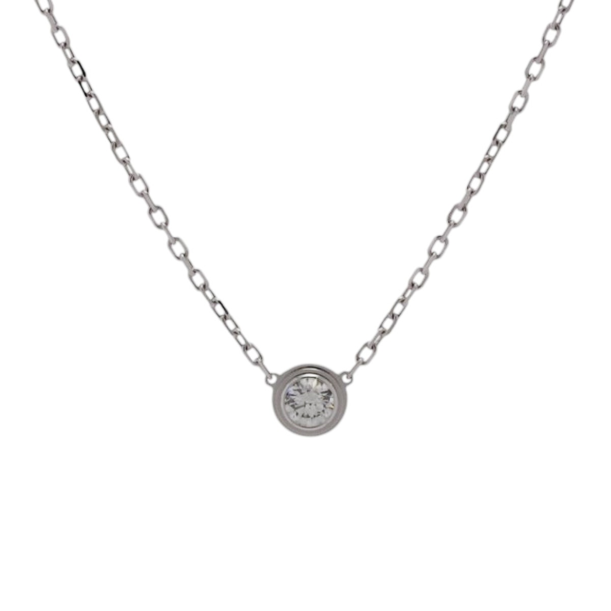 【～7/26 最大5万円クーポン】カルティエ CARTIER ダムール ネックレス LM K18ホワイトゴールド WG ダイヤモンド レディース ネックレス カルティエ 【ローン48回払い無金利】【中古】｜ウォッチニアン ブランド品専門店 159,900円