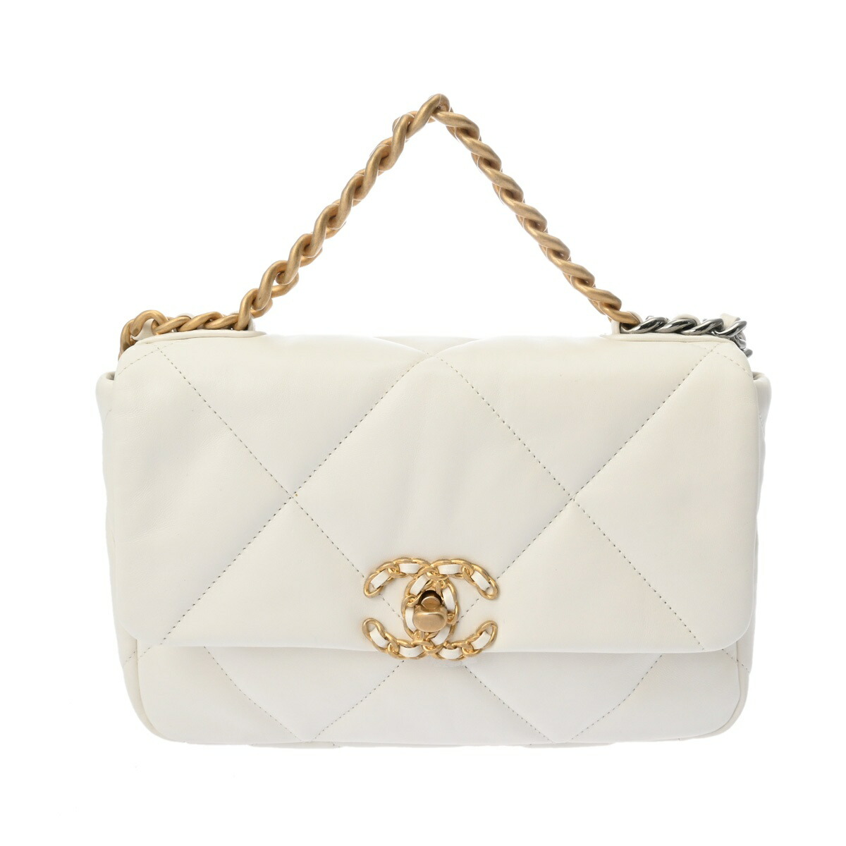 【~7/26 最大5万円クーポン】シャネル CHANEL CHANEL19 ハンドバッグ CHANEL19 ホワイト AS1160 シャイニーラムスキン レディース ハンドバッグ chanel シャネル バッグ バック ブランド 【ローン48回払い無金利】【中古】|ウォッチニアン ブランド品専門店