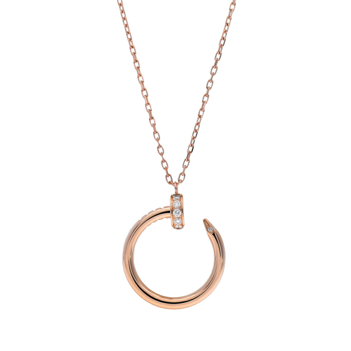 【~7/26 最大5万円クーポン】カルティエ CARTIER ジュストアンクル ネックレス パヴェ K18ピンクゴールド PG ダイヤモンド レディース ネックレス カルティエ 【ローン48回払い無金利】【中古】|ウォッチニアン ブランド品専門店