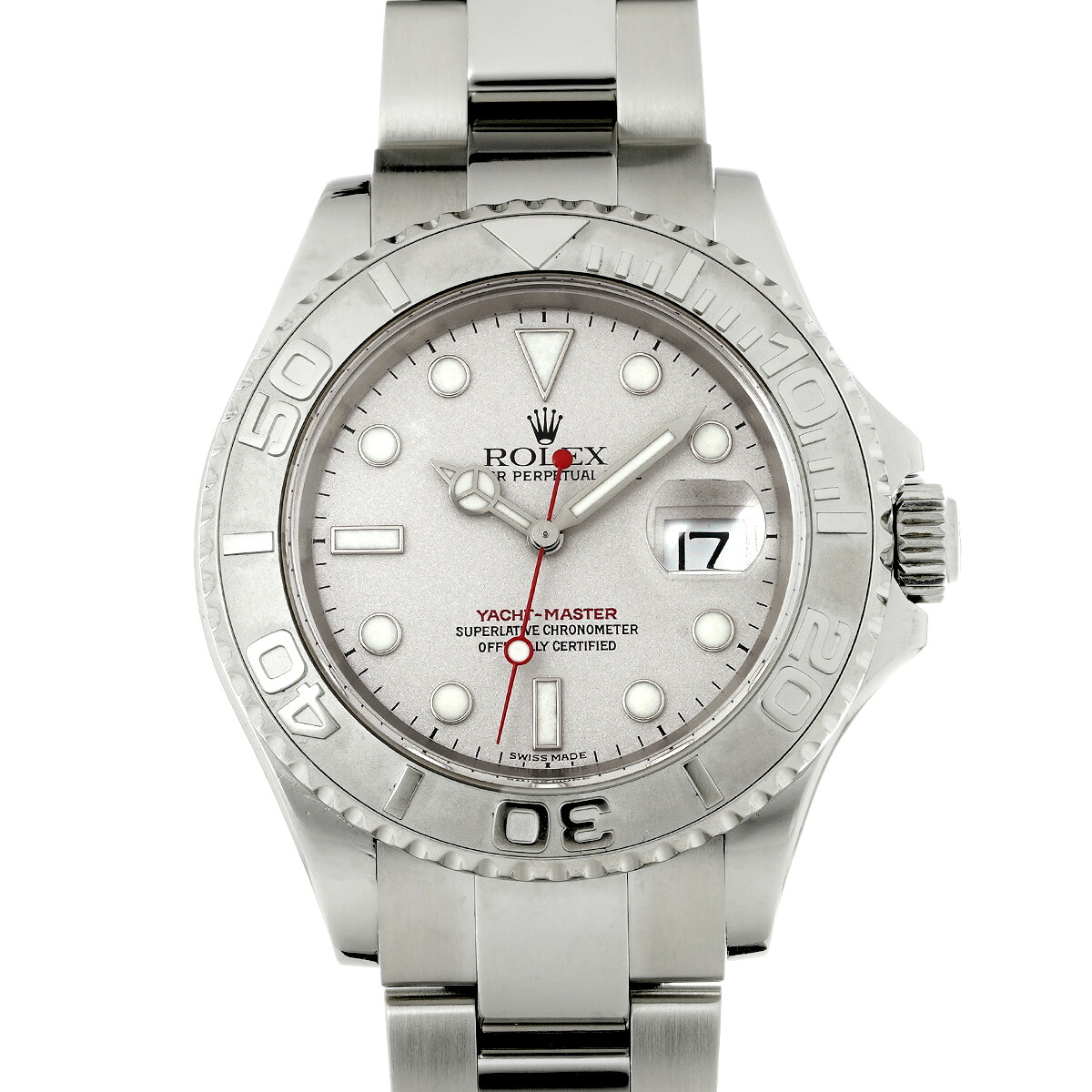 ロレックス ROLEX ヨットマスター ロレジウム 16622 F番(2003年頃製造) シルバー メンズ 腕時計 ロレックス 時計 高級腕時計 ブランド 【ローン48回払い無金利】【中古】｜ウォッチニアン ブランド品専門店 719,200円