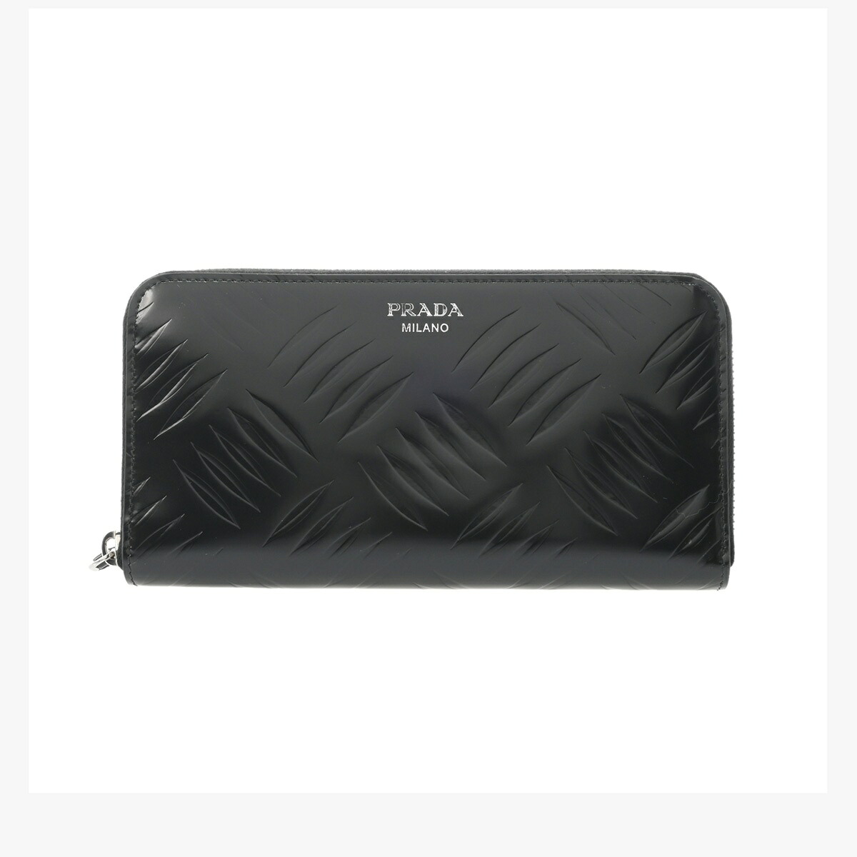 【～7/26 最大5万円クーポン】プラダ PRADA ジップアラウンド財布 ブラック 2ML317 ブラッシュドレザー メンズ 長財布 プラダ 財布 ブランド 【ローン48回払い無金利】【中古】｜ウォッチニアン ブランド品専門店