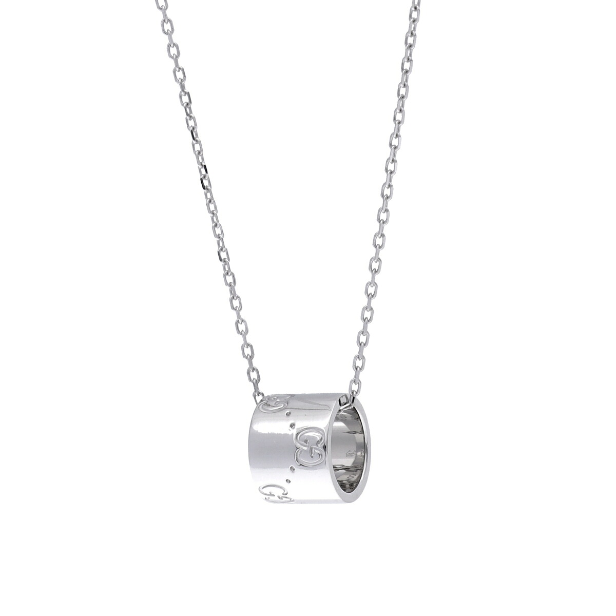 【~7/26 最大5万円クーポン】グッチ GUCCI アイコン ネックレス K18ホワイトゴールド WG レディース ネックレス グッチ 【ローン48回払い無金利】【中古】|ウォッチニアン ブランド品専門店
