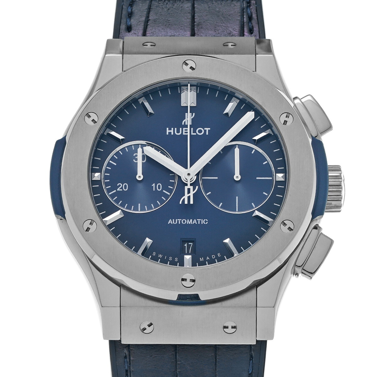 【~7/26 最大5万円クーポン】ウブロ HUBLOT クラシックフュージョン チタニウム クロノグラフ ディープブルー 521.NX.6670.LR.JPN18 ブルー メンズ 腕時計 ウブロ 時計 高級腕時計 ブランド 【ローン48回払い無金利】【中古】|ウォッチニアン ブランド品専門店