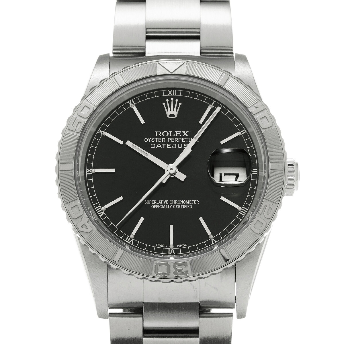 【～7/26 最大5万円クーポン】ロレックス ROLEX デイトジャスト サンダーバード 16264 F番(2003年頃製造) ブラック メンズ 腕時計 ロレックス 時計 高級腕時計 ブランド 【ローン48回払い無金利】【中古】｜ウォッチニアン ブランド品専門店