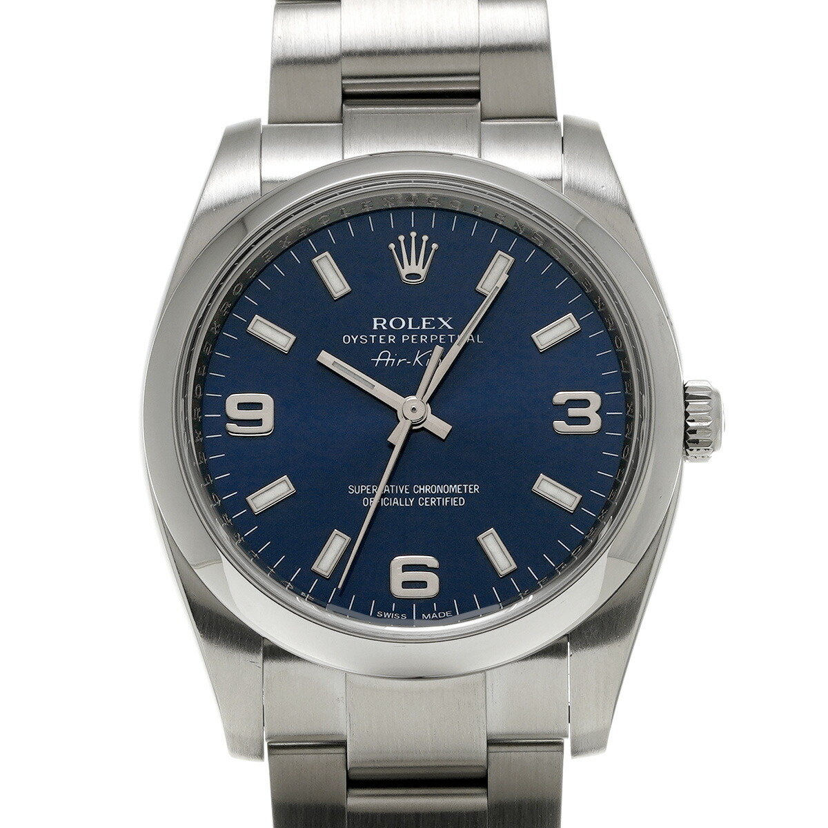 【～7/26 最大5万円クーポン】ロレックス ROLEX オイスターパーペチュアル エアキング 114200 ランダムシリアル ブルー メンズ 腕時計 ロレックス 時計 高級腕時計 ブランド 【ローン48回払い無金利】【中古】｜ウォッチニアン ブランド品専門店 440,010円