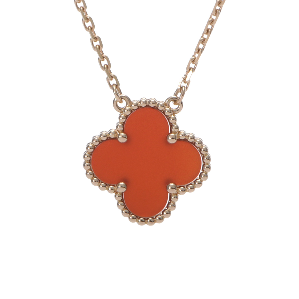 【～7/26 最大5万円クーポン】ヴァン クリーフ&アーペル Van Cleef & Arpels ヴィンテージアルハンブラ ネックレス VCARD38500 K18イエローゴールド YG カーネリアン レディース ネックレス ヴァン クリーフ&アーペル 【ローン48回払い無金利】【中古】｜ウォッチニアン ブランド品専門店