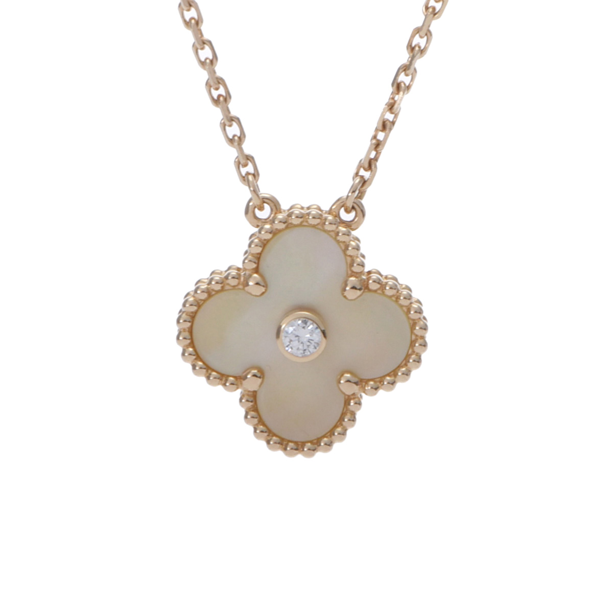 ヴァン クリーフ&アーペル Van Cleef & Arpels ヴィンテージアルハンブラ ネックレス 2018年ホリデー VCARP2R700 K18イエローゴールド YG マザーオブパール/ダイヤモンド レディース ネックレス ヴァン クリーフ&アーペル 【ローン48回払い無金利】【中古】｜ウォッチニアン ブランド品専門店