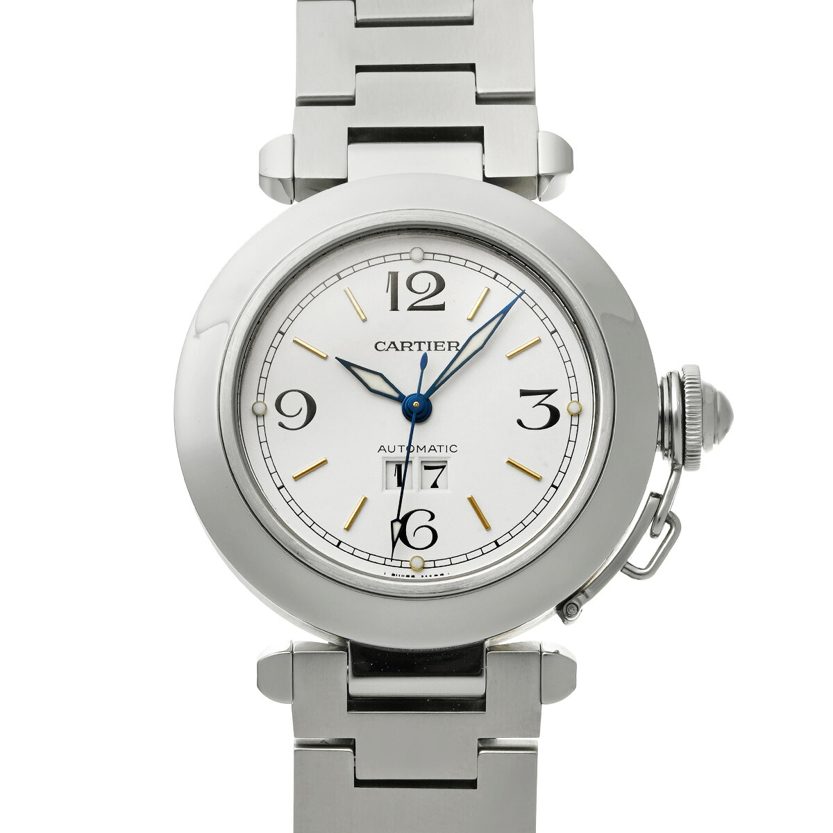【～7/26 最大5万円クーポン】カルティエ CARTIER パシャC ビッグデイト W31044M7 ホワイト ユニセックス 腕時計 カルティエ 時計 高級腕時計 ブランド 【ローン48回払い無金利】【中古】｜ウォッチニアン ブランド品専門店