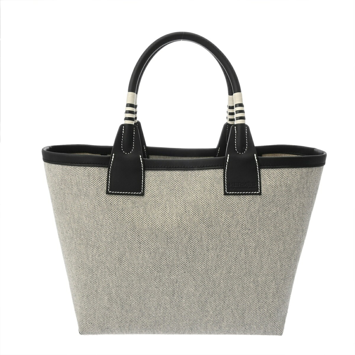 エルメス HERMES スティープル 25 エクリュ/ブラック トワルアッシュ/ヴォースイフト レディース トートバッグ エルメス バッグ バック ブランド 【ローン48回払い無金利】【中古】|ウォッチニアン ブランド品専門店
