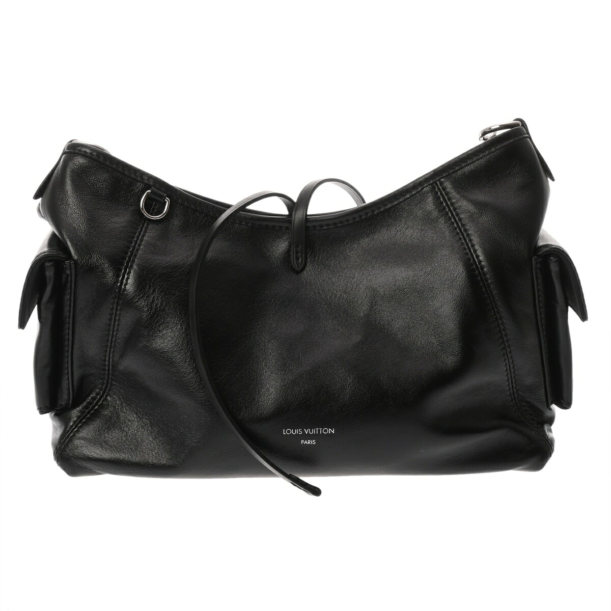 【～7/26 最大5万円クーポン】ルイ ヴィトン LOUIS VUITTON キャリーオール カーゴ バイブ PM ブラック M24861 ラムレザー レディース ショルダーバッグ ヴィトンバッグ バック ブランド 【ローン48回払い無金利】【中古】｜ウォッチニアン ブランド品専門店