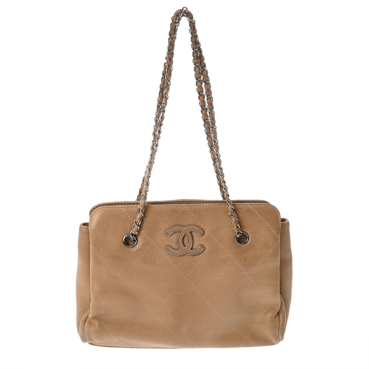 【～7/26 最大5万円クーポン】シャネル CHANEL チェーンショルダー ベージュ カーフスキン レディース トートバッグ chanel シャネル バッグ バック ブランド 【ローン48回払い無金利】【中古】｜ウォッチニアン ブランド品専門店