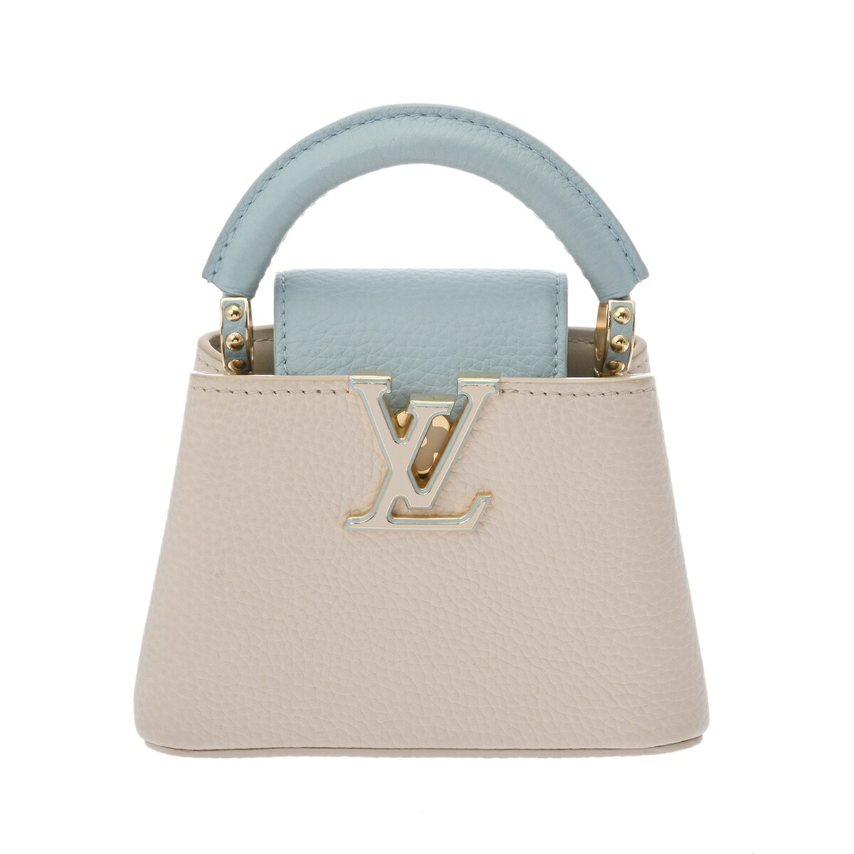 【~7/26 最大5万円クーポン】ルイ ヴィトン LOUIS VUITTON カプシーヌ NANO ラブロック クォーツ/スカイブルー M23952 レザー レディース ハンドバッグ ヴィトンバッグ バック ブランド 【ローン48回払い無金利】【中古】|ウォッチニアン ブランド品専門店