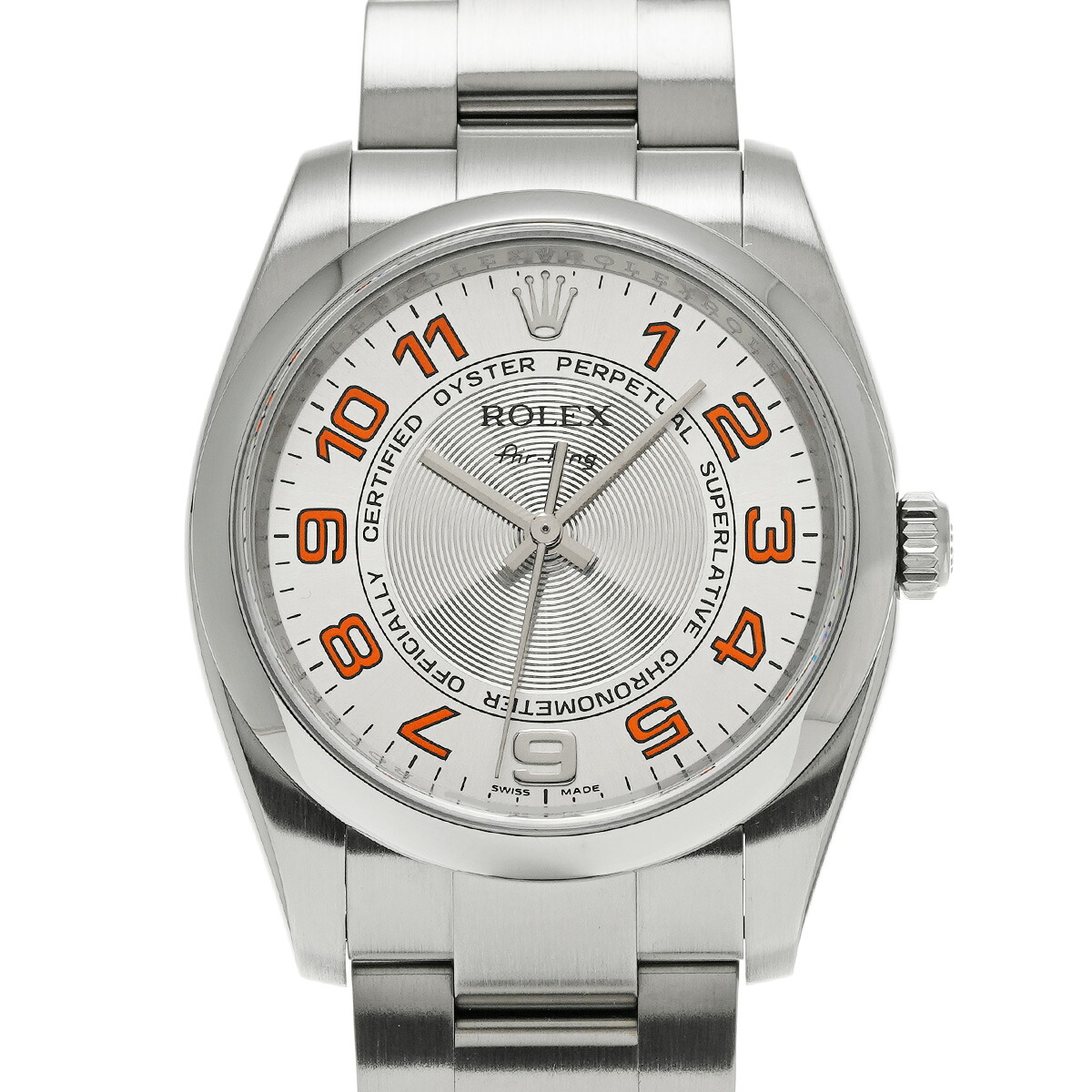 【～7/26 最大5万円クーポン】ロレックス ROLEX エアキング 114200 M番(2008年頃製造) シルバーコンセントリック メンズ 腕時計 ロレックス 時計 高級腕時計 ブランド 【ローン48回払い無金利】【中古】｜ウォッチニアン ブランド品専門店 463,200円