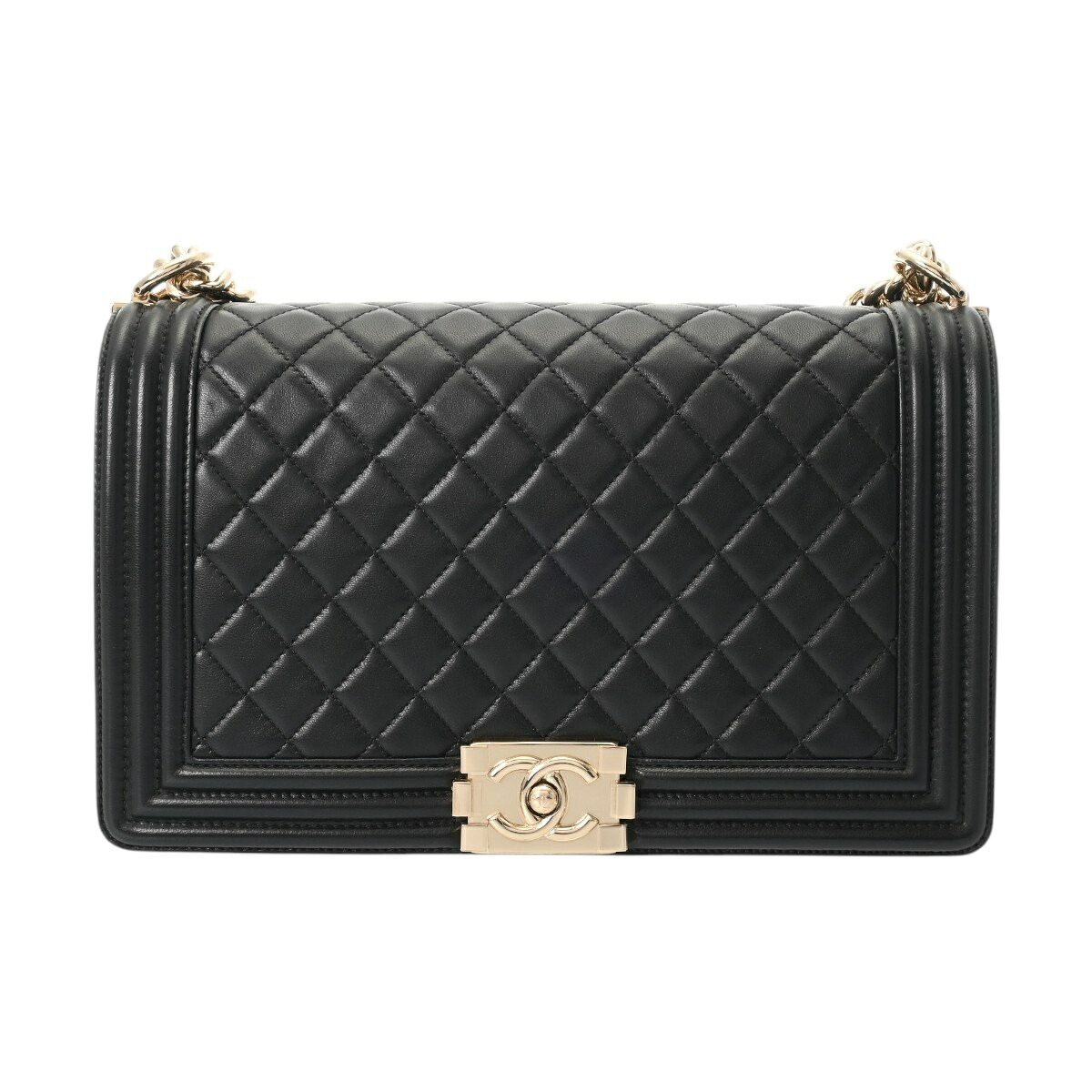 【～7/26 最大5万円クーポン】シャネル CHANEL ボーイシャネル チェーンショルダー 25cm ブラック A67086 ラムスキン レディース ショルダーバッグ chanel シャネル バッグ バック ブランド 【ローン48回払い無金利】【中古】｜ウォッチニアン ブランド品専門店