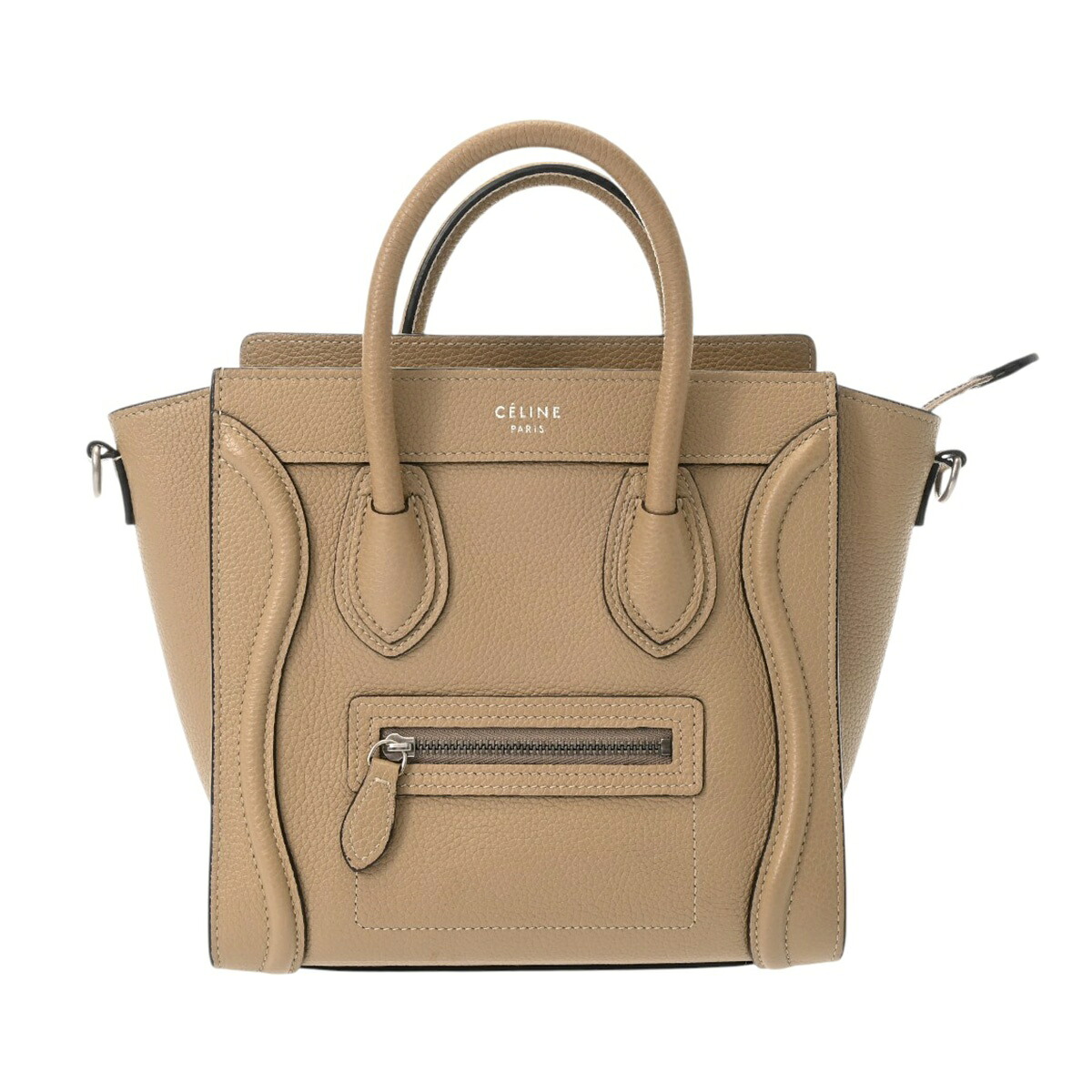 セリーヌ CELINE ラゲージ ナノ デューン 168243LUG.03UN ドラムドカーフ レディース ハンドバッグ セリーヌ ハンドバッグ バック ブランド 【ローン48回払い無金利】【中古】｜ウォッチニアン ブランド品専門店 107,140円