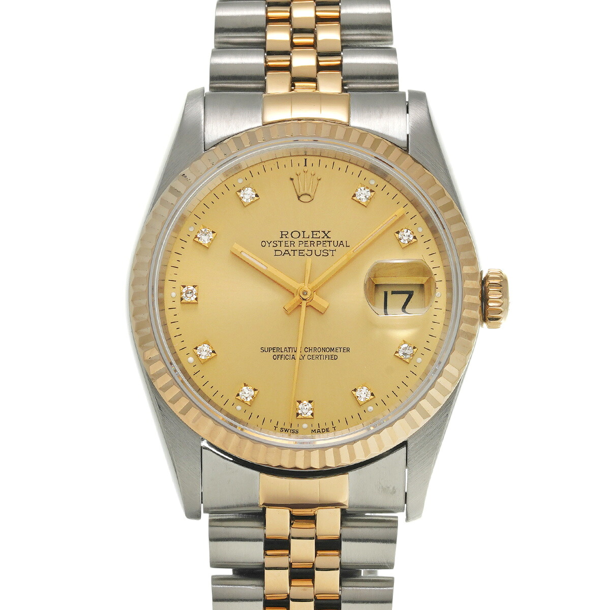 【~7/26 最大5万円クーポン】ロレックス ROLEX デイトジャスト 16233G W番(1995年頃製造) シャンパン/ダイヤモンド メンズ 腕時計 ロレックス 時計 高級腕時計 ブランド 【ローン48回払い無金利】【中古】|ウォッチニアン ブランド品専門店
