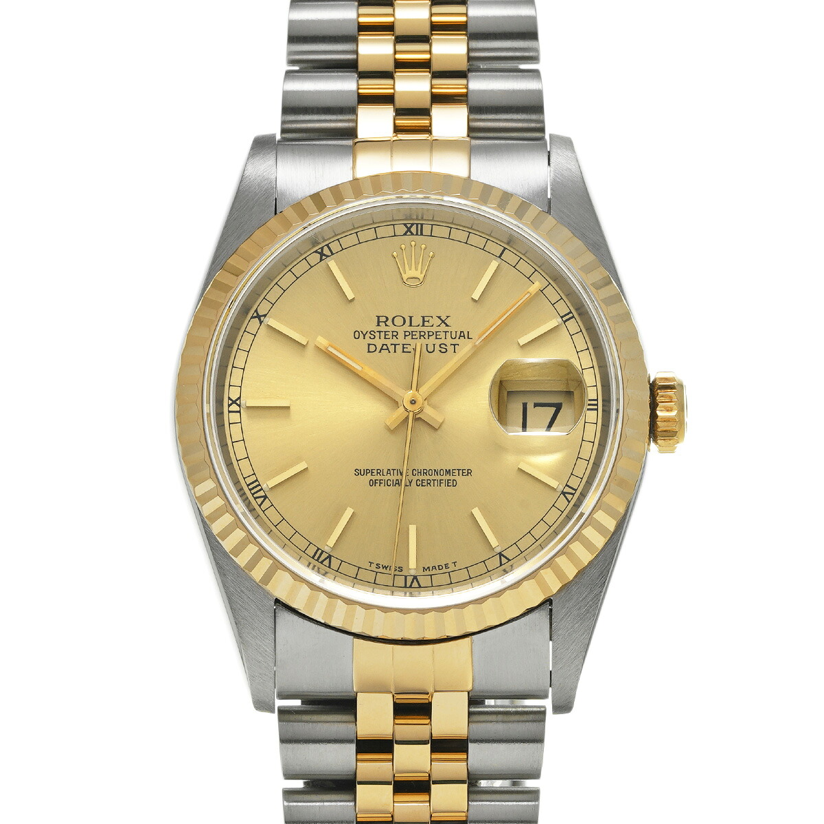 【～7/26 最大5万円クーポン】ロレックス ROLEX デイトジャスト 36 16233 W番(1996年頃製造) シャンパン メンズ 腕時計 ロレックス 時計 高級腕時計 ブランド 【ローン48回払い無金利】【中古】｜ウォッチニアン ブランド品専門店