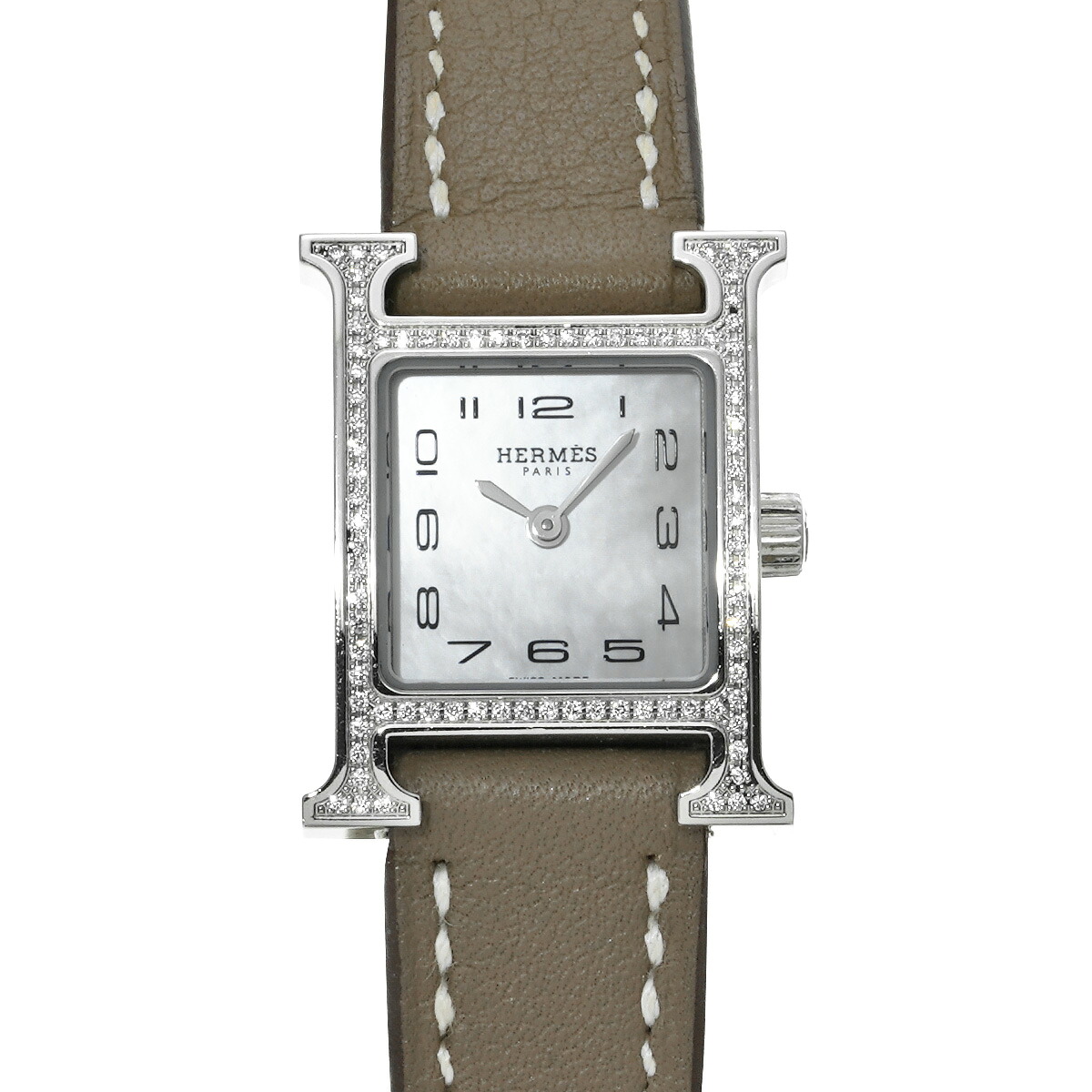 エルメス HERMES Hウォッチ ミニ HH1.131.286 ホワイトシェル レディース 腕時計 エルメス 時計 高級腕時計 ブランド 【ローン48回払い無金利】【中古】｜ウォッチニアン ブランド品専門店 221,900円