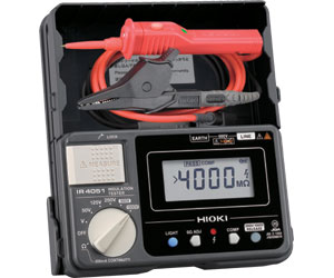 日置電機 IR4051-11 絶縁抵抗計 (HIOKI) ＜付属品＞スイッチ付きリードL9788-11 ×1 , 首掛けストラップ ×1 , 取扱説明書 ×1, 単3形アルカリ乾電池 (LR6) ×4