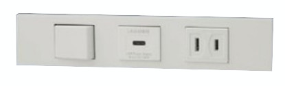 神保電器 KAG-3590 NK続きもの調度品・設備用3路取り替えっこ＋USB給電用コンセン(Type-C)ト+差し込み仕掛ける 1口 （PW色）