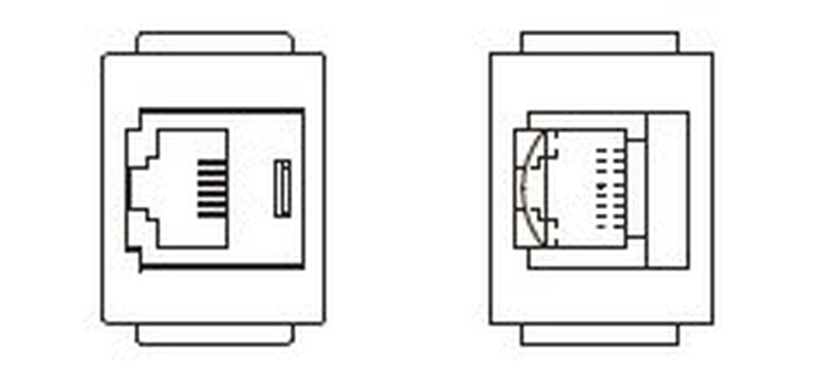 【受注品】寺田電機製作所 CEC90040A A側器具ブロック（CAT5Eモジュラジャック×1 / 6極6芯モジュラジャック×1） TERADA