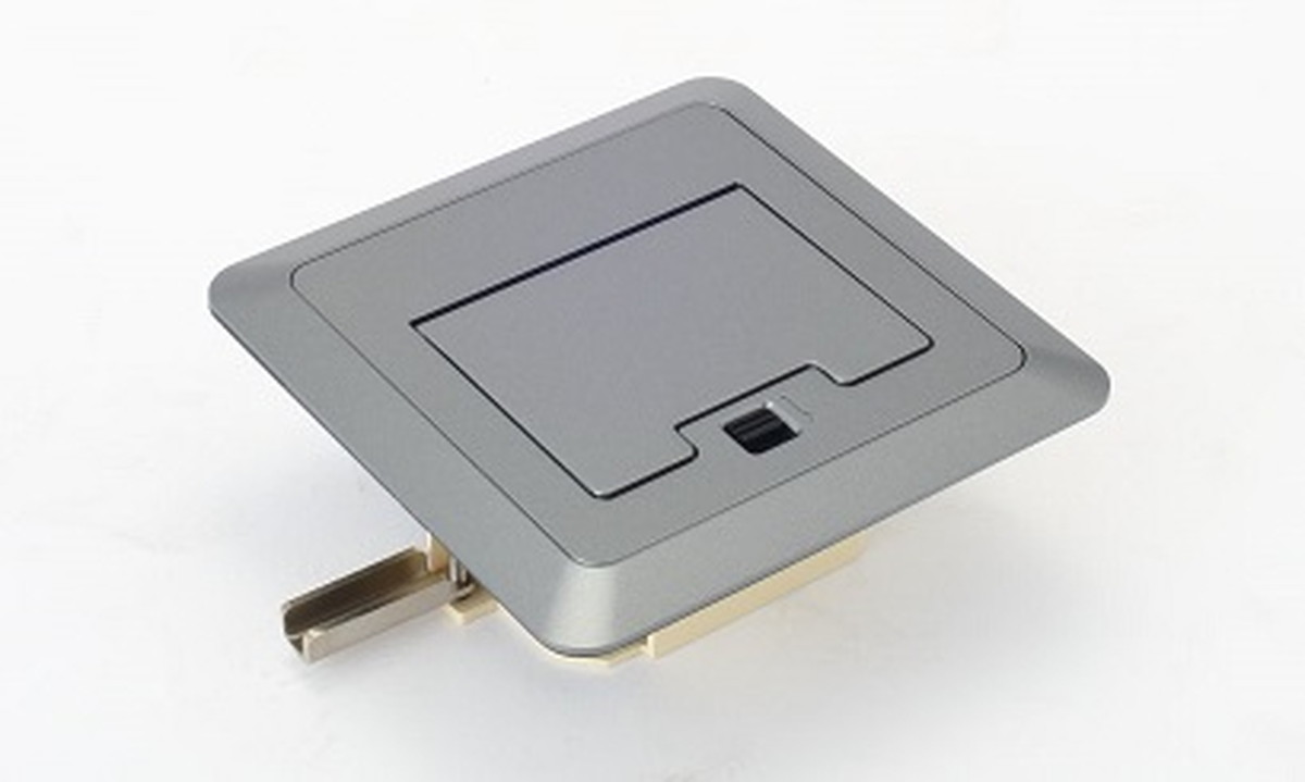 寺田電機製作所 EEM10000 コンセントボックス　ボックス+角型プレート（シルバーメタリック） TERADA｜IPX店