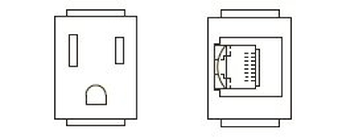 【受注品】寺田電機製作所 SBB90015 器具ブロック（接地2P 15A 125V×1 / CAT6モジュラジャック×1） TERADA