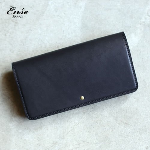 Ense（アンサ） Long Wallet / 長財布ヌメ革ロングウォレット ブラック 送料無料｜iraka-イラカ-