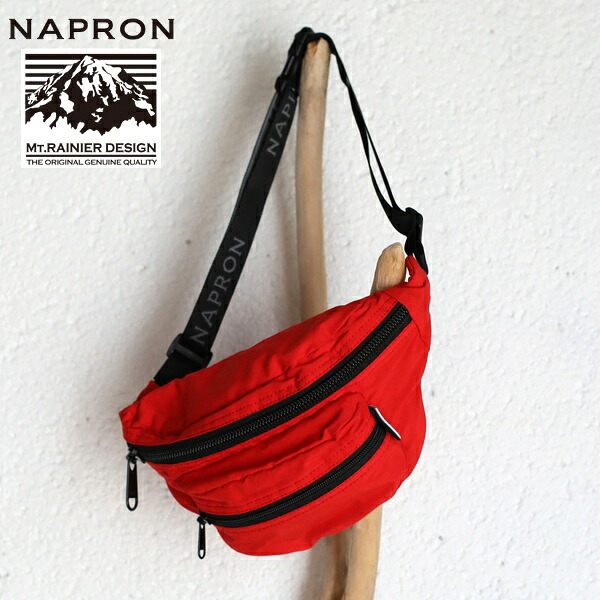 NAPRON(ナプロン) MT.RAINIER DESIGN 別注 POCKET POUCH RED マウントレーニア別注ポケットポーチ ウエストポーチ レッド NP-BG54
