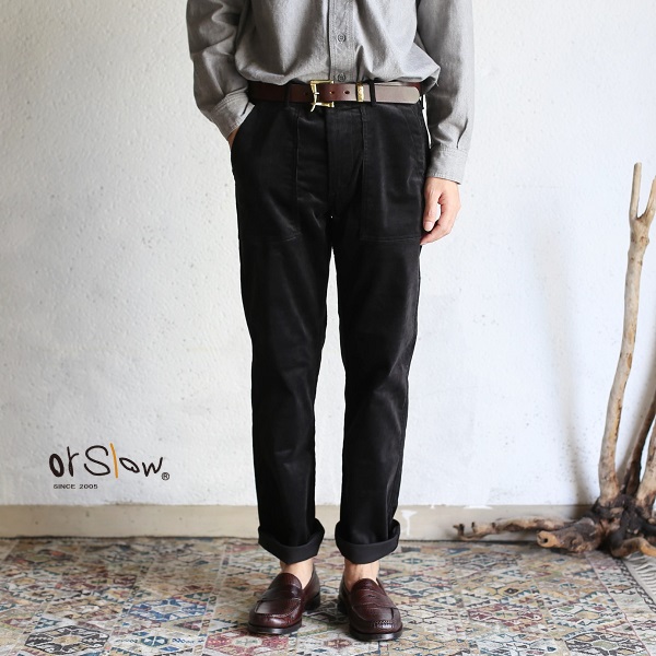 楽天市場 Orslow Men S Us Slimfit Fatigue Black Corduroy Pants