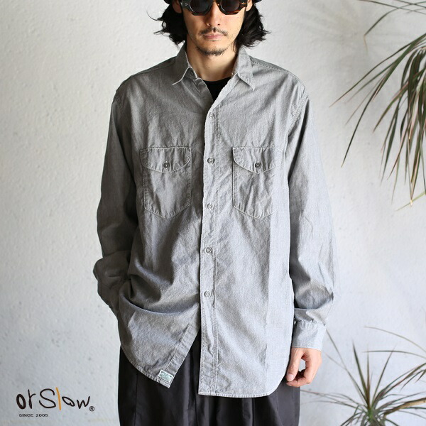 カジュアルシャツ 最大80 オフ Orslow Utility Work Shirts Gray Chambray ユーティリティーワークシャツ グレーシャンブレーオアスロウ 日本製 送料無料 Cannpass Org
