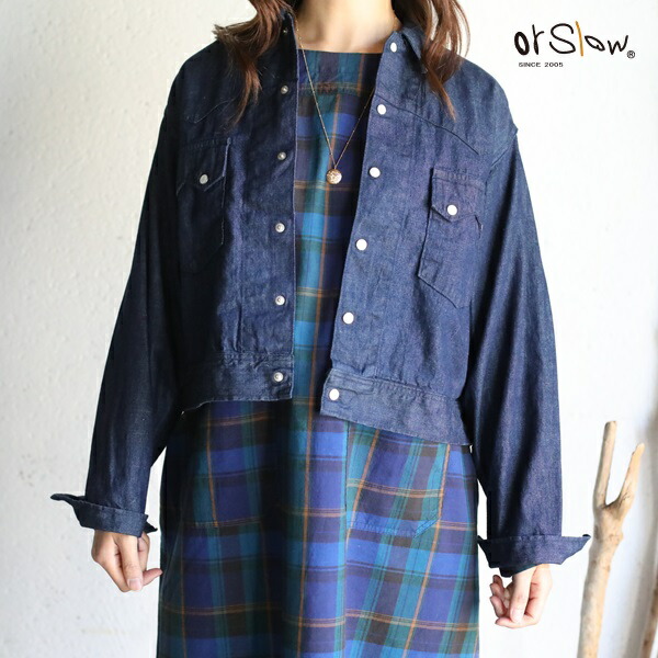 【orslow】Lady's SHORT WESTERN SHIRT JACKET ONE WASH レディースショートウエスタンシャツジャケット ワンウォッシュ オアスロウ 日本製【送料無料】