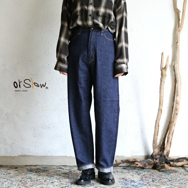 【orslow】HIGH WAIST SELVEDGE DENIM PANTS (JASMIN) One Wash 12oz original selvedge denim ジャパニーズデニム オアスロウ ハイウエストセルベッジデニムパンツ ワンウォッシュ 日本製【送料無料】