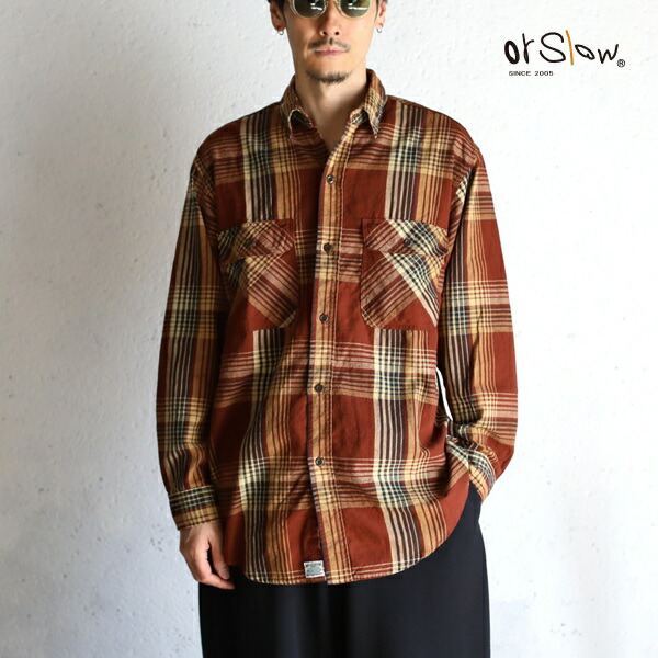 【orslow】ORIGINAL CHECK WORK SHIRT WITH FLAP POCKET オリジナルチェックワークシャツウィズフラップポケットオアスロウ 日本製【貨物輸送無料】