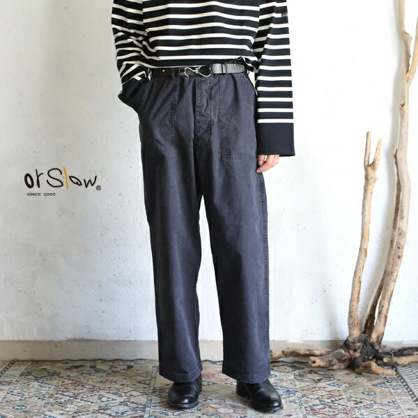 【orslow】SUMMER FATIGUE PANTS Button Fly slub canvas BLACK オアスロウ サマーファティーグパンツ ベイカーパンツ ボタンフライ ブラック 【送料無料】