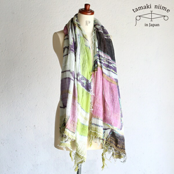 tamaki niime cotton ショール（ビッグ） roots shawl BIG cotton｜tamaki niime 玉木新雌