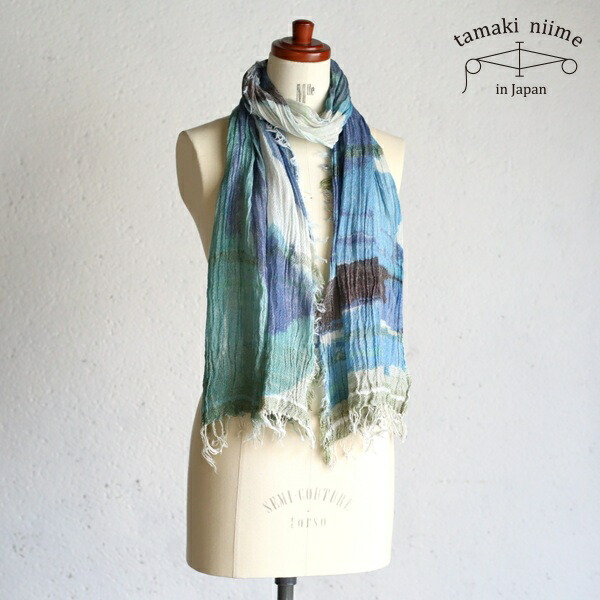 再値下げ中！tamaki niime print shawl BIG一点モノ print shawl BIG | tamaki niime