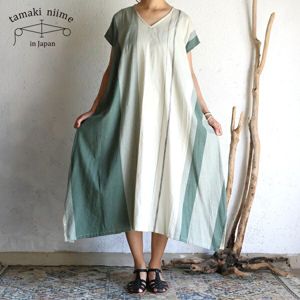 tamaki niime(タマキ ニイメ) 玉木新雌 only one fuwa-T long V cotton 100% FTL96 / オンリーワン フワT ロング Vネック コットン100%【送料無料】|iraka-イラカ-