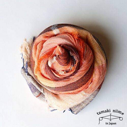 tamaki niime 玉木新雌 basic shawl cotton big 07/ 第一義的肩かけ 綿織物 ビッグ 07 【貨物輸送無料】【tamakiniime】