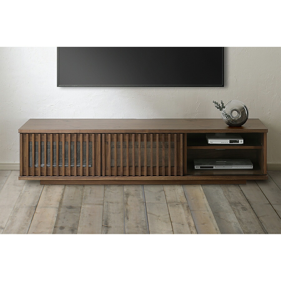 テレビボード 180 大川家具 完成品 北欧 おしゃれ ロータイプ テレビ台 ローボード 幅180奥行45 高さ40 日本製 国産 リビング収納 収納 ブラウン 格子 シンプル 180cm インテリア｜IRC株式会社