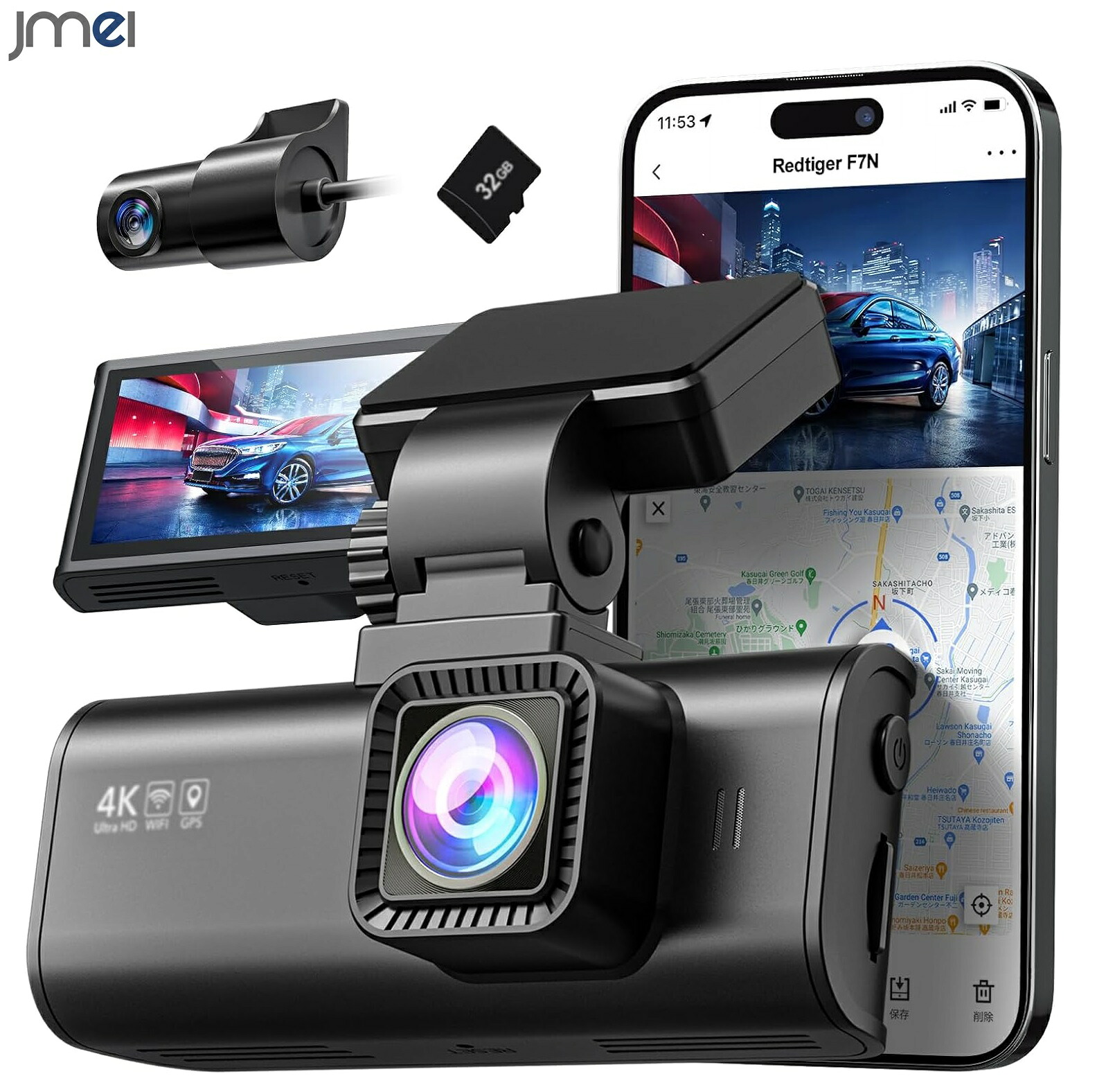ドラレコ 売れ筋 ドライブレコーダー 前後カメラ 4K UHD 800万画素 GPS WIFI搭載 IMX415センサー WDR搭載 3.16インチ小型 ドラレコ 駐車監視 ノイズ/LED信号機対策済 Gセンサー 衝撃感知 防水バックカメラ 超広角 敬老の日 クリスマス プレゼント 前後一体型