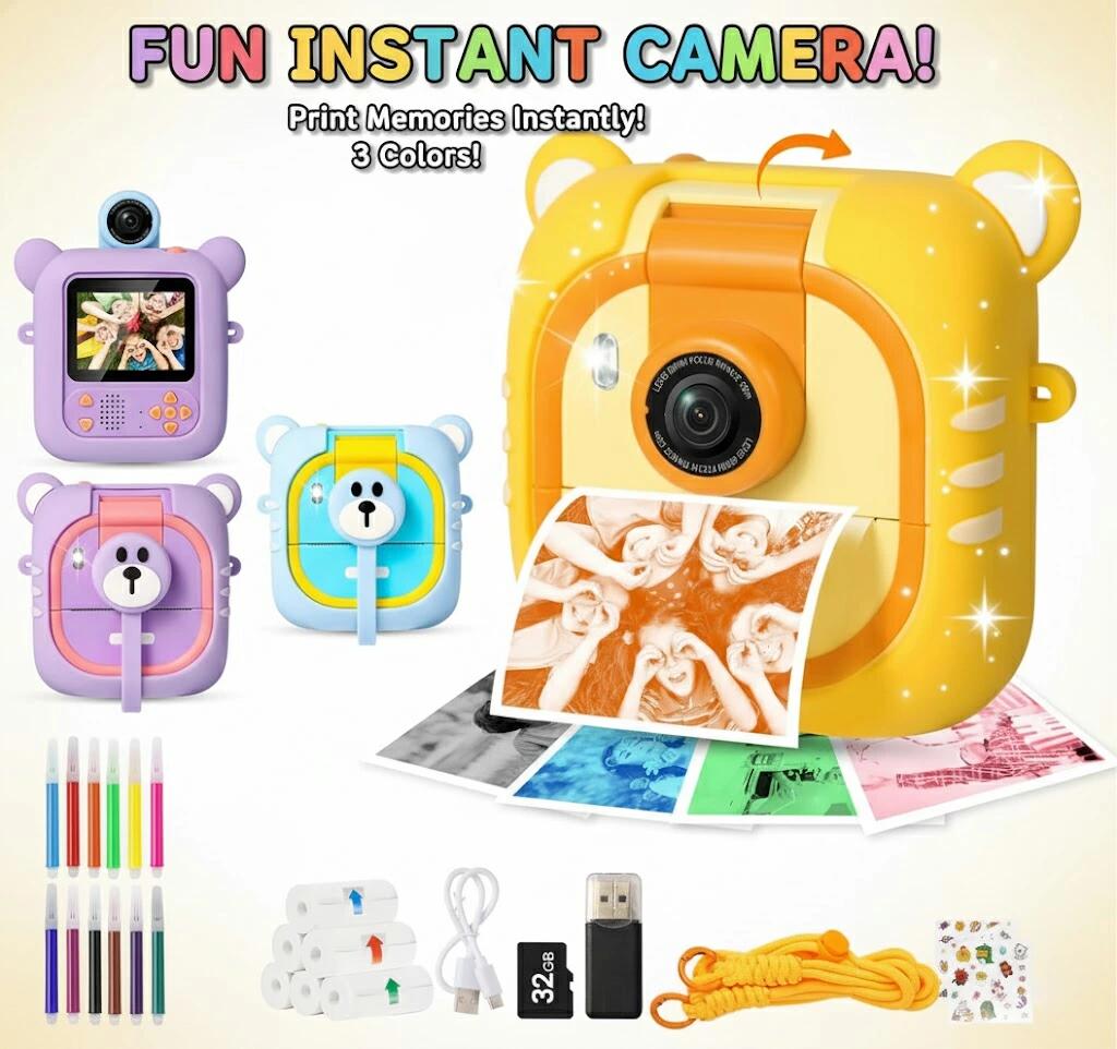 キッズカメラ 誕生日 プレゼント トイカメラ 女の子 5歳 子供用カメラ クリスマス プレゼント 印刷用紙付き 画質 子供用デジタルカメラ 3歳 キッズカメラ プリント トイカメラ 男の子 小学生