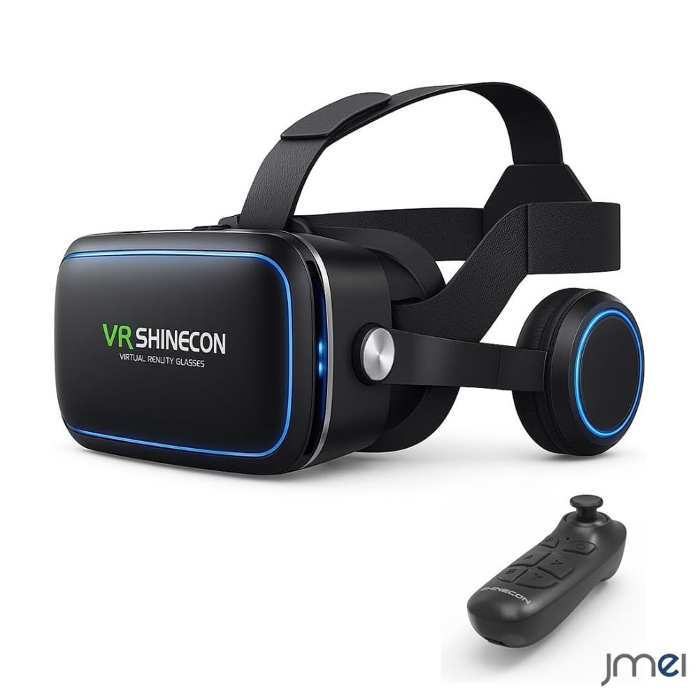 VR ゴーグル VRゴーグル スマホ用 VR イヤホン搭載 DMM YouTube 360度動画対応 Android用リモコン付き 3D没入体験iPhone対応可 イヤホン一体型 冷却 Bluetooth コントローラ リモコン ヘッドセット 3Dメガネ Xperia 動画 ゲーム 超3D効果 イヤホン 6,184円