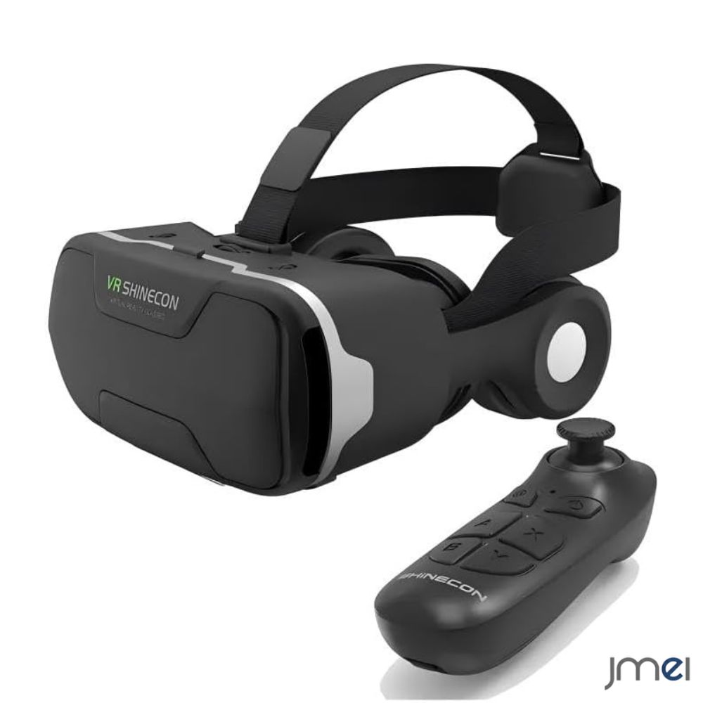 VRゴーグル スマホ用 ヘッドマウントディスプレイ VR ゴーグル 3D メガネ スマホ DMM VR動画 PMMA非球面光学レンズ 1080P 120°視野角 焦点距離 瞳孔間距離調整可 遠視/近視適用 伸縮性iPhone& Android スマホ対応 放熱性良 VR SHINECON スマホ用VRゴーグル